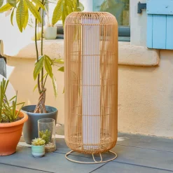 Atmosphera, cru017dateur d'intu017drieur Lampadaire de jardin solaire en corde LED (H78 cm) Loise Beige Naturel Clearance