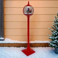 JJA Lampadaire de Noël illuminé et animé (H150 cm) Boule Neige tombante Rouge Online