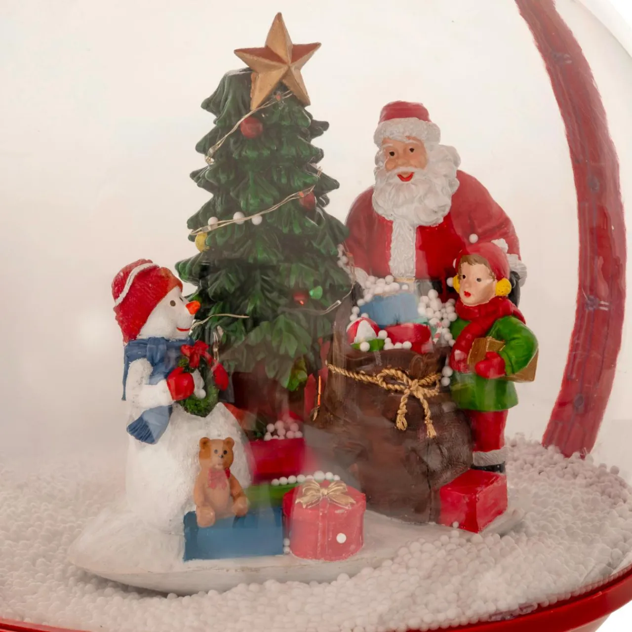 JJA Lampadaire de Noël illuminé et animé (H150 cm) Boule Neige tombante Rouge Online