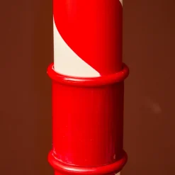 KAEMINGK Lampadaire de Noël illuminé et animé 33 LED (H180 cm) Neige tombante Rouge Discount