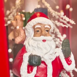 KAEMINGK Lampadaire de Noël illuminé, musical et animé 10 LED (H135 cm) Neige tombante Rouge Online
