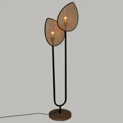 ATMOSPHERA Lampadaire double en rotin (H143 cm) Olme Beige Sale
