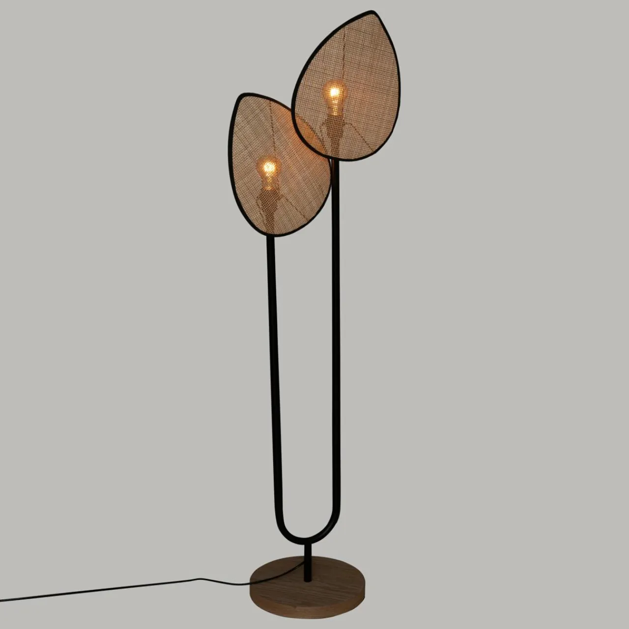 ATMOSPHERA Lampadaire double en rotin (H143 cm) Olme Beige Sale