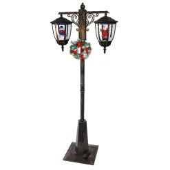 KAEMINGK Lampadaire double illuminé 66 LED (H188 cm) Noël Magique Noir Clearance