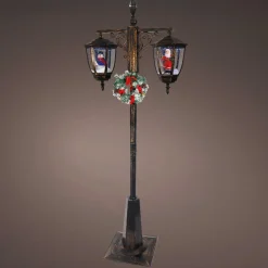 KAEMINGK Lampadaire double illuminé 66 LED (H188 cm) Noël Magique Noir Clearance