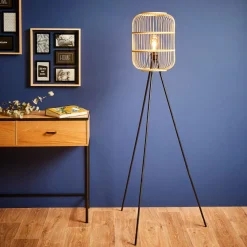 OSTARIA Lampadaire sur trépied bambou (H152 cm) Hanoi beige Naturel Outlet