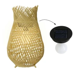#N/A Lampe de jardin solaire LED (H36 cm) Tropical - Naturel Beige New