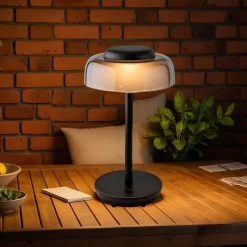 #N/A Lampe de table sans fil rechargeable USB 18 LED (H28 cm) Tribeca Noir New