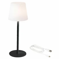 #N/A Lampe de table sans fil rechargeable USB (H40 cm) Manhattan Noir Best