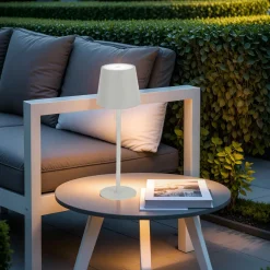 #N/A Lampe de table sans fil rechargeable USB 48 LED (H37 cm) Brooklyn Blanc