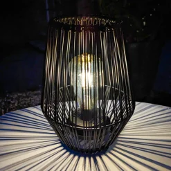 #N/A Lampe de table solaire LED (H23 cm) Calabre Noir Clearance