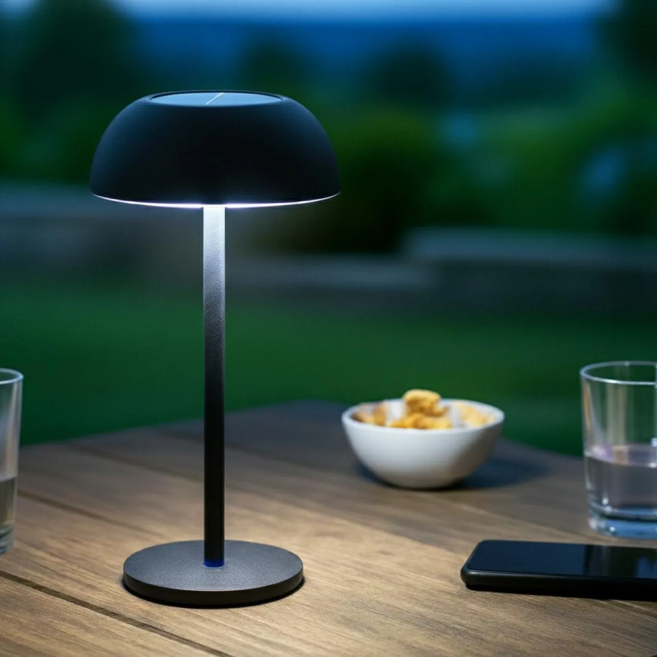 KAEMINGK Lampe de table solaire LED (H33 cm) Malibu Noir