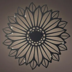 KAEMINGK Lampe murale solaire en métal (D37 cm) Tournesol et blanc chaud Noir Discount