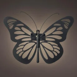 KAEMINGK Lampe murale solaire en métal (H26,5 cm) Papillon Noir Outlet