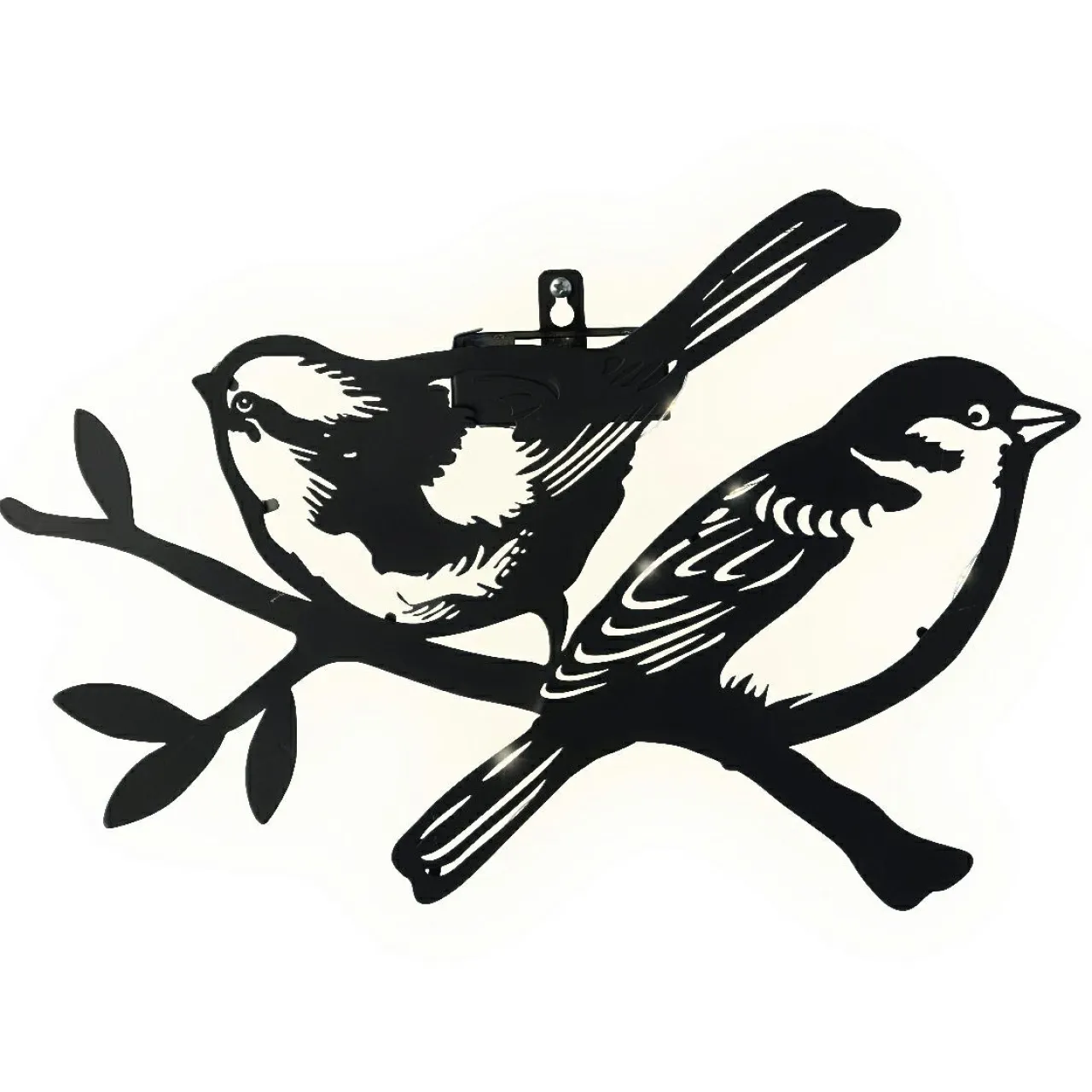 #N/A Lampe murale solaire en métal (H23,5 cm) Duo d'oiseaux Noir Outlet