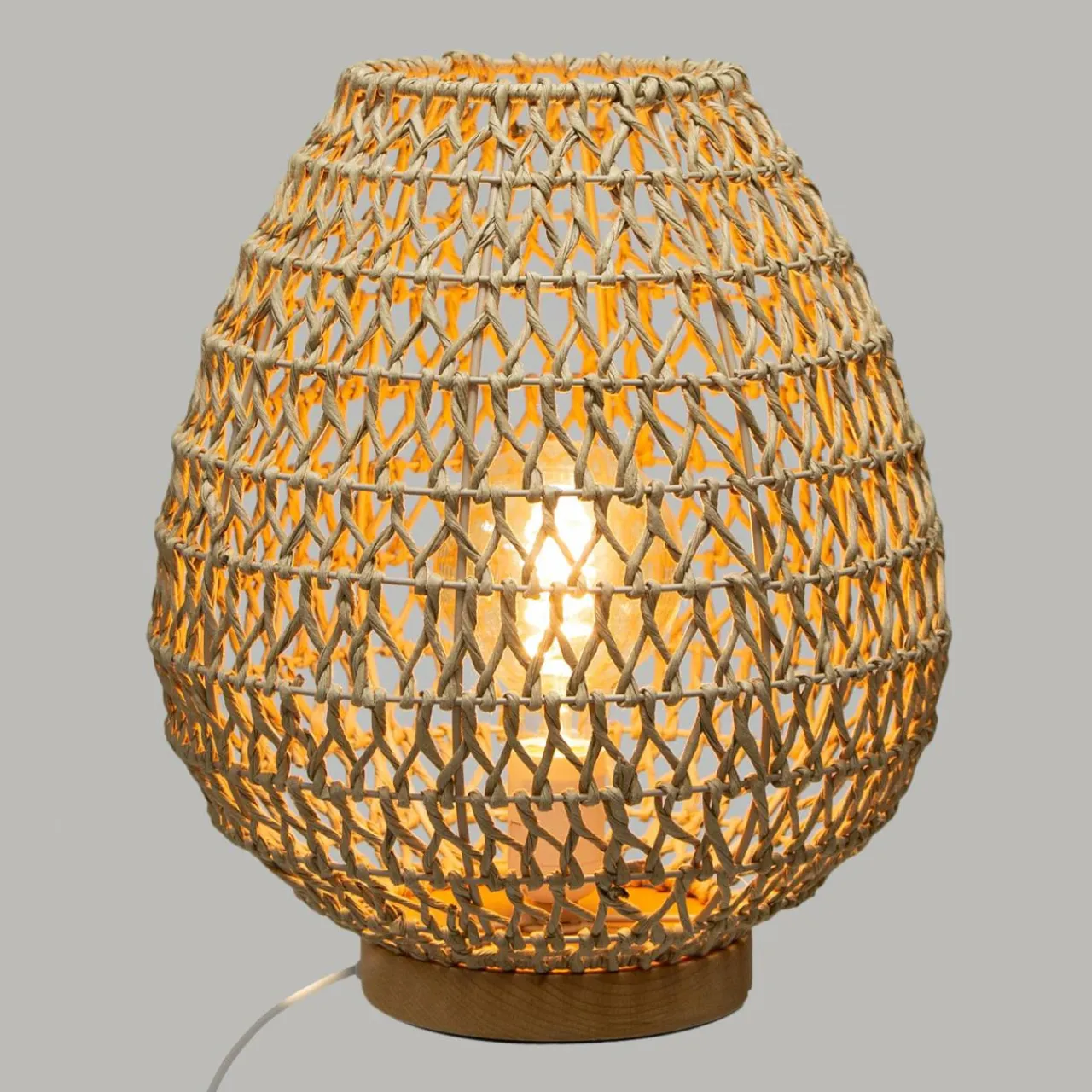 ATMOSPHERA Lampe à poser bois et papier (H35,5 cm) Etel Naturel