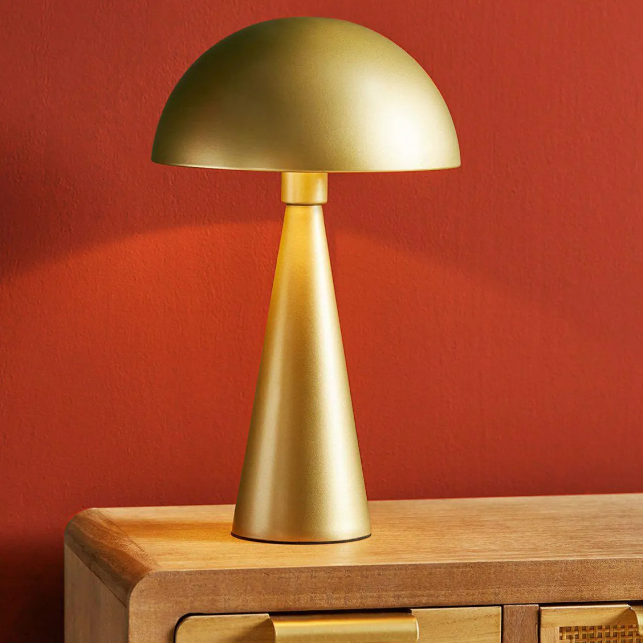 OSTARIA Lampe à poser champignon en métal (H38 cm) Emo Or New