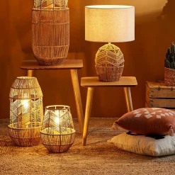OSTARIA Lampe à poser corde tressée (H26 cm) Ajay Naturel Clearance