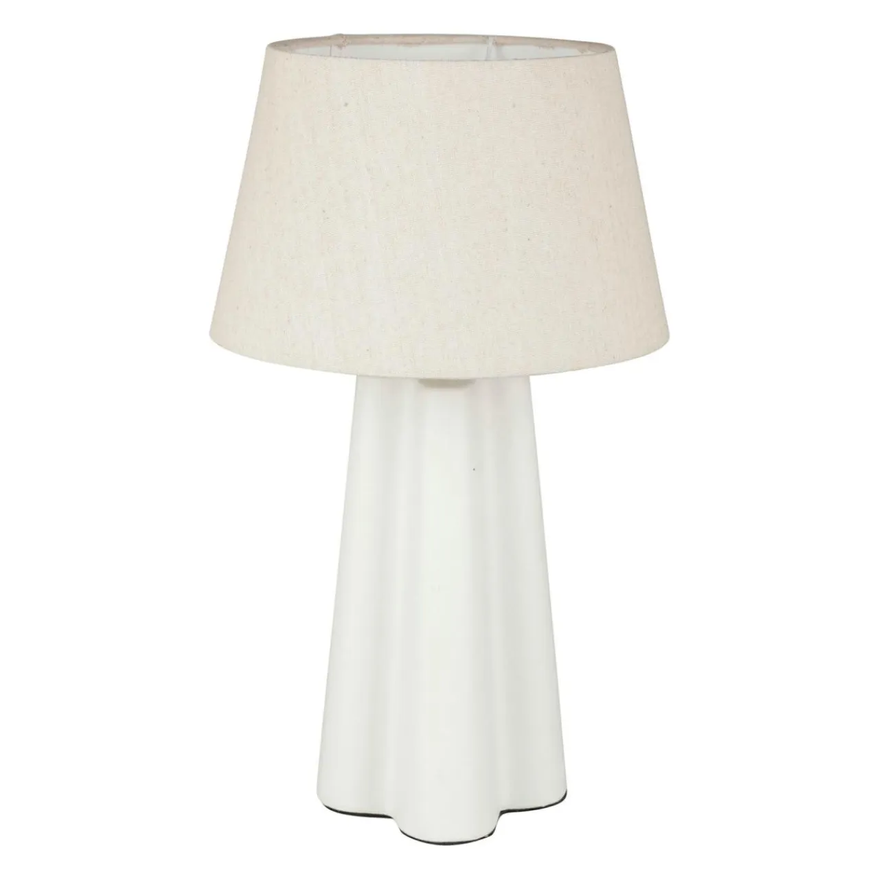 OSTARIA Lampe à poser céramique et coton (H45 cm) Cezanne he Blanc Discount
