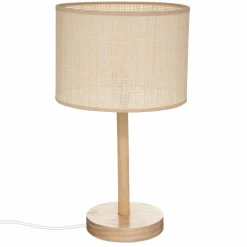 ATMOSPHERA Lampe à poser en bois (H42 cm) Della Beige Outlet