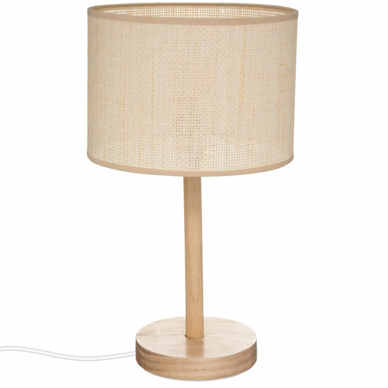 ATMOSPHERA Lampe à poser en bois (H42 cm) Della Beige Outlet
