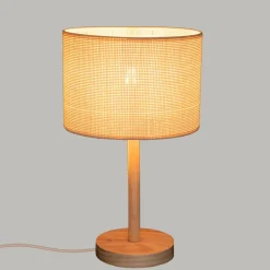 ATMOSPHERA Lampe à poser en bois (H42 cm) Della Beige Outlet