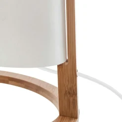 ATMOSPHERA Lampe à poser en bois (H26 cm) Roni he Blanc Outlet