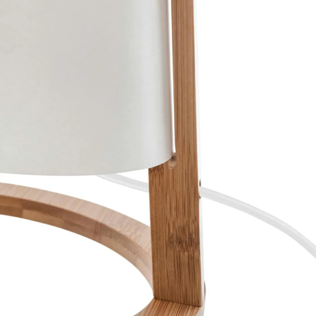 ATMOSPHERA Lampe à poser en bois (H26 cm) Roni he Blanc Outlet