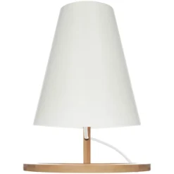 ATMOSPHERA Lampe à poser en bois (H26 cm) Roni he Blanc Outlet