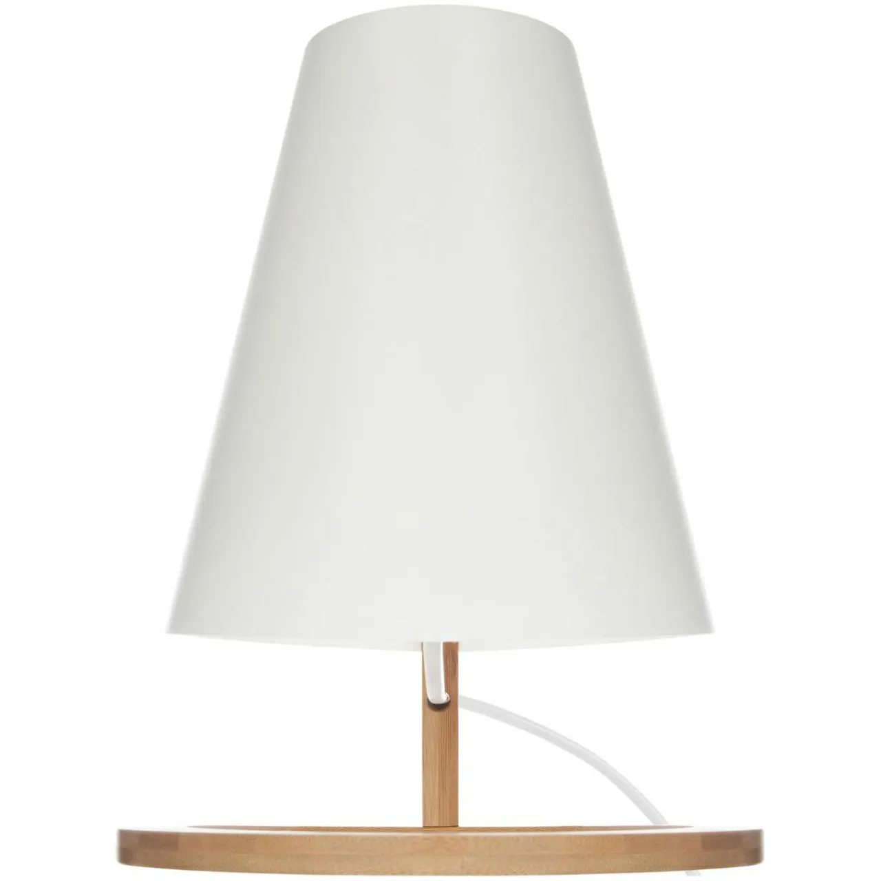 ATMOSPHERA Lampe à poser en bois (H26 cm) Roni he Blanc Outlet
