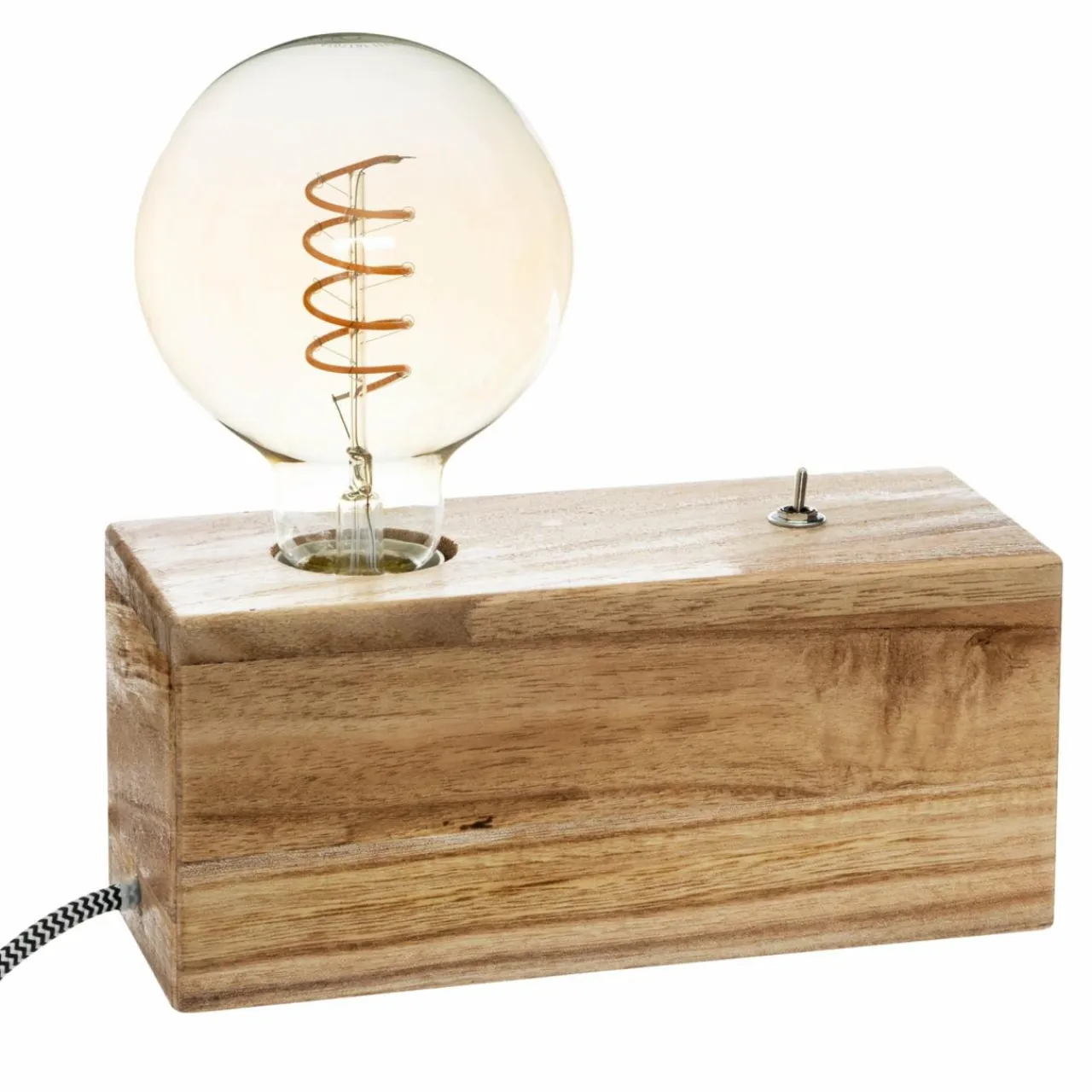 ATMOSPHERA Lampe à poser en bois (H8 cm) Tibu Naturel Hot