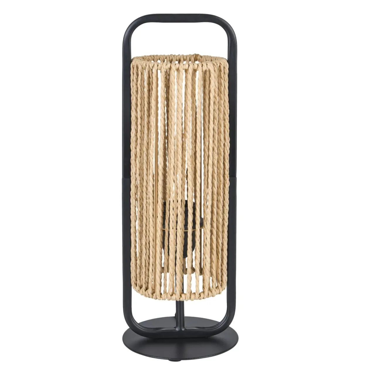 OSTARIA Lampe à poser en Corde et Métal (H37 cm) Tanzanie et beige Noir Online
