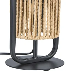 OSTARIA Lampe à poser en Corde et Métal (H37 cm) Tanzanie et beige Noir Online