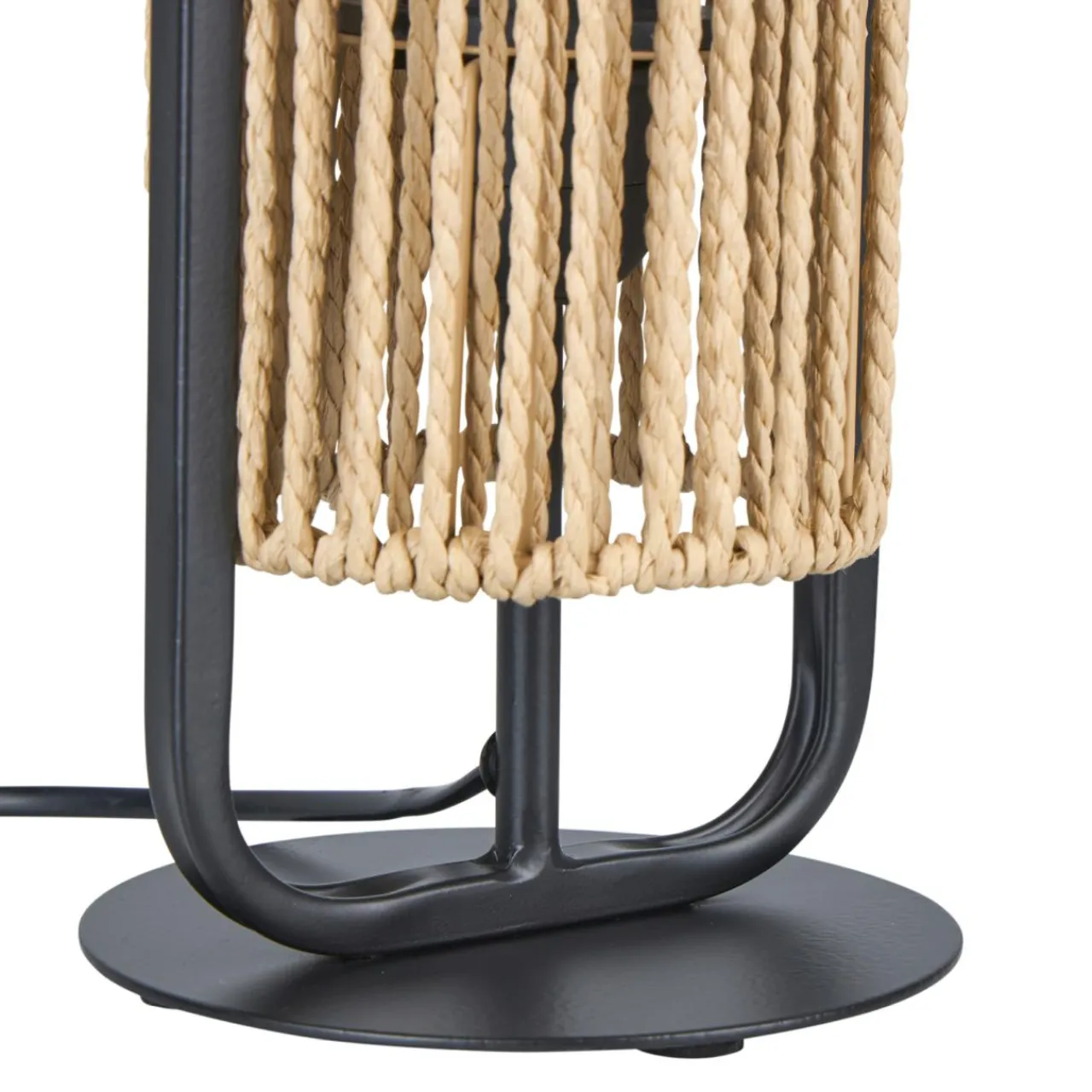 OSTARIA Lampe à poser en Corde et Métal (H37 cm) Tanzanie et beige Noir Online