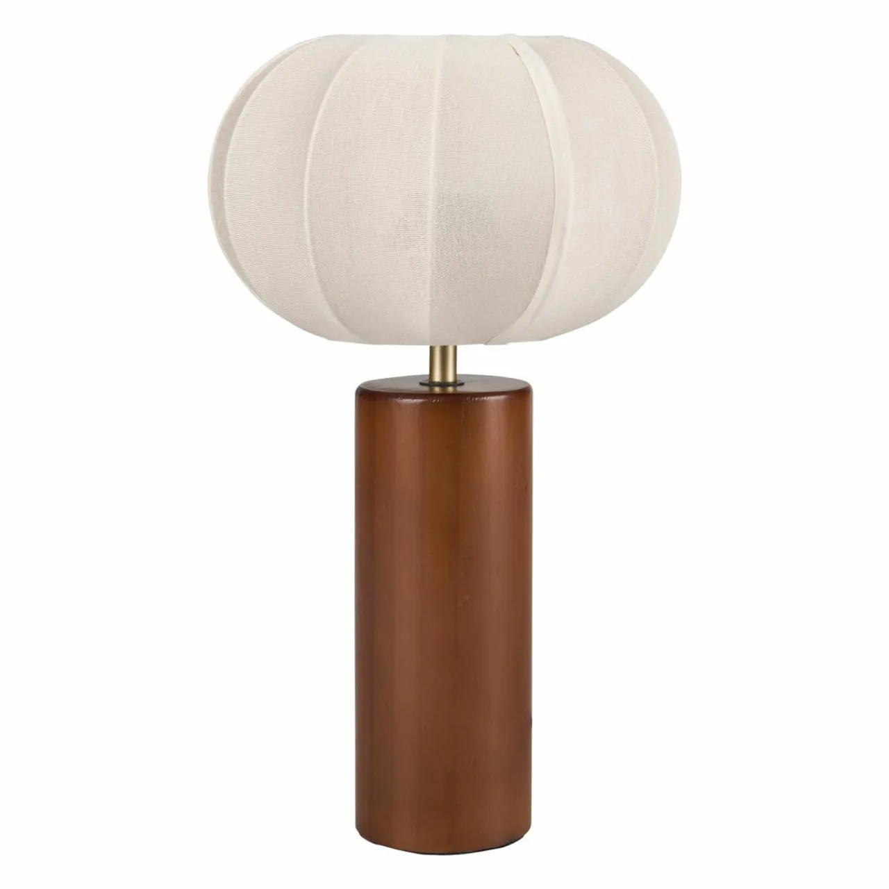 OSTARIA Lampe à poser en coton (H36 cm) Mira Bois foncé Naturel Hot