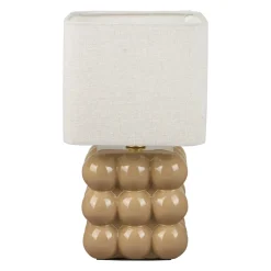 OSTARIA Lampe à poser en céramique (H27 cm) Pompon Beige