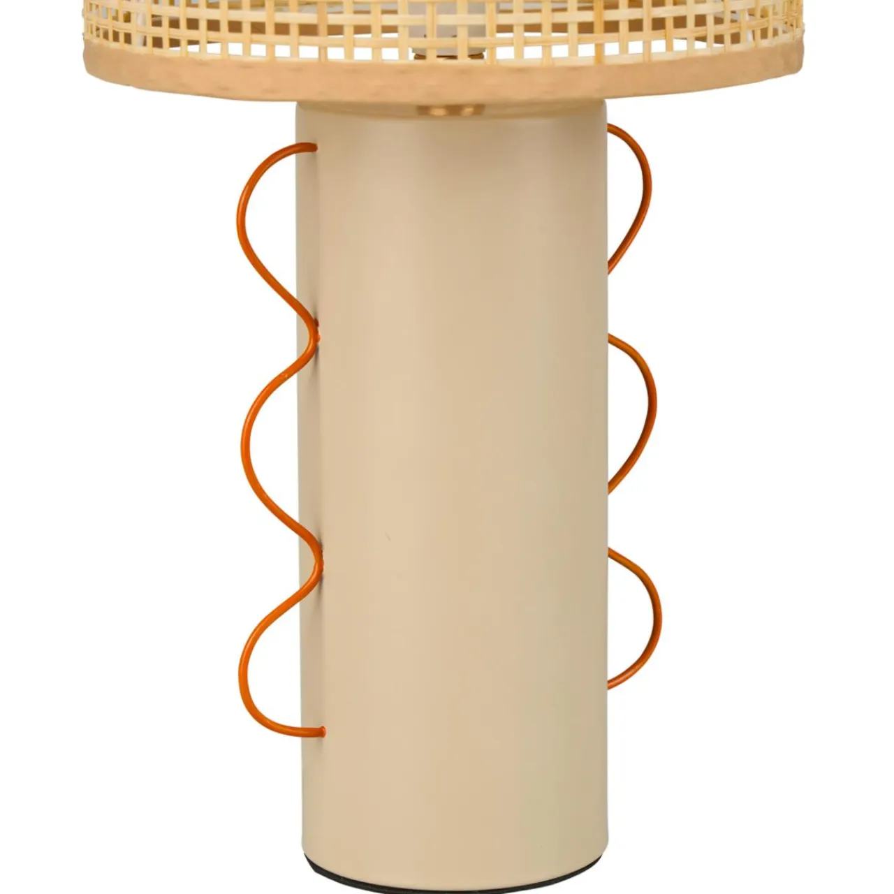 OSTARIA Lampe à poser en métal et bambou (H35 cm) Amphore Beige Discount