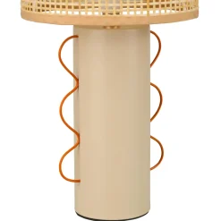 OSTARIA Lampe à poser en métal et bambou (H35 cm) Amphore Beige Discount