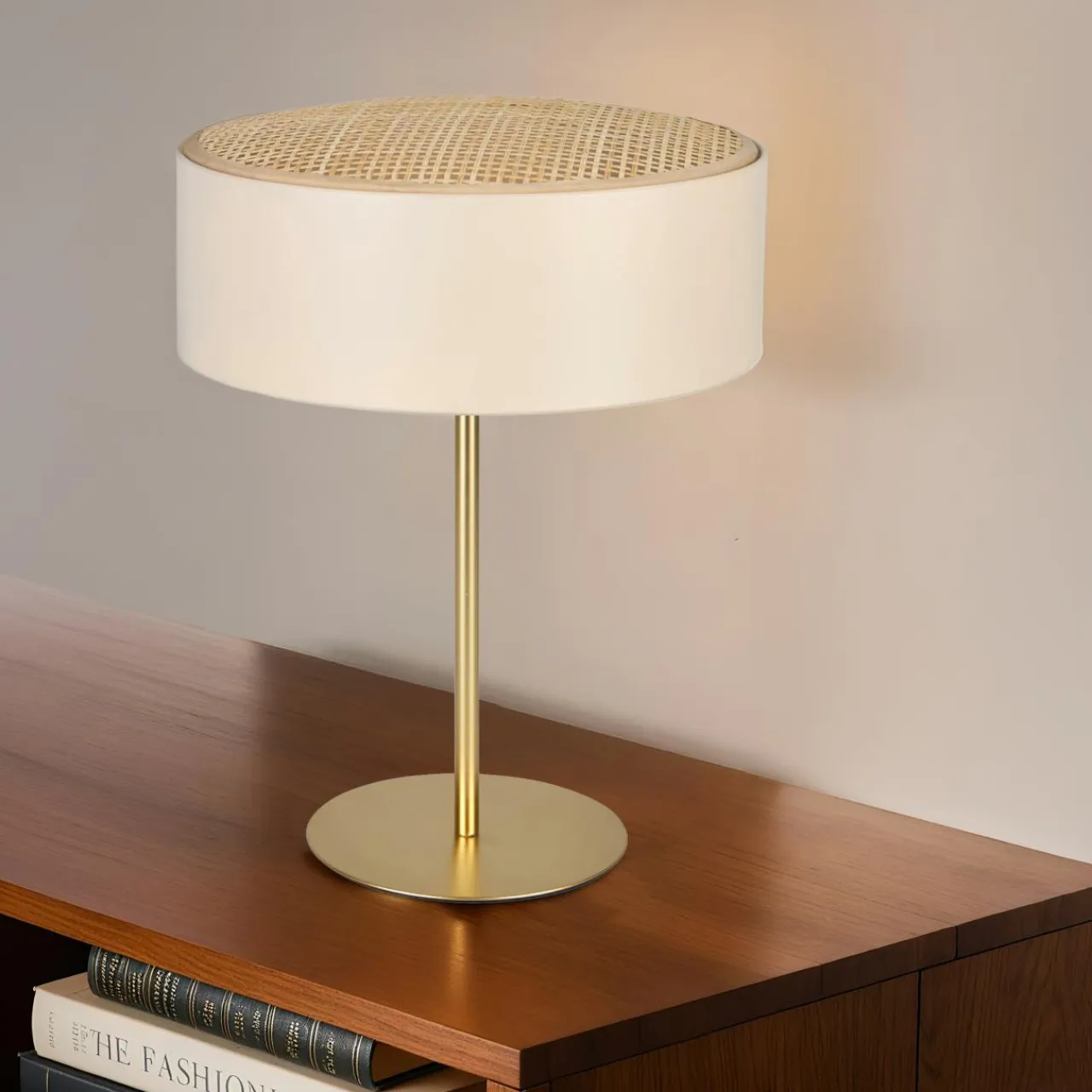 OSTARIA Lampe à poser en Métal et Bambou (H33.5 cm) Ambre Beige New