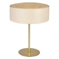 OSTARIA Lampe à poser en Métal et Bambou (H33.5 cm) Ambre Beige New