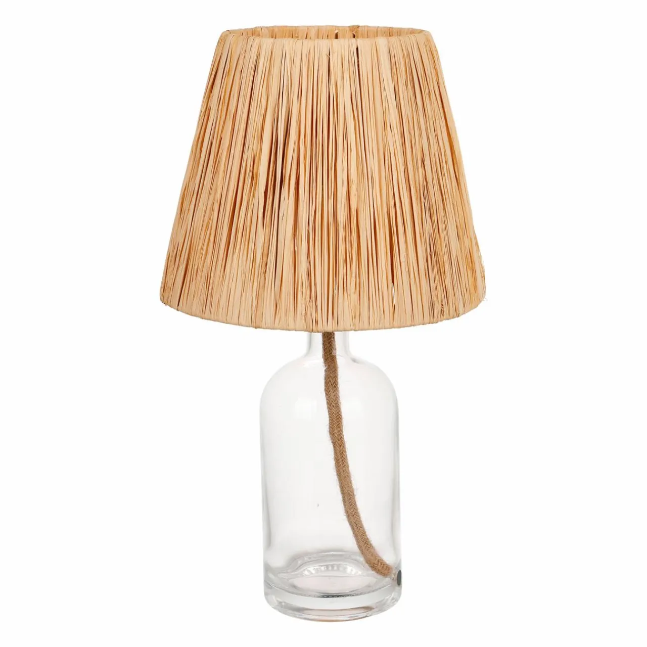 OSTARIA Lampe à poser en verre et corde (H40 cm) Haddock Naturel New