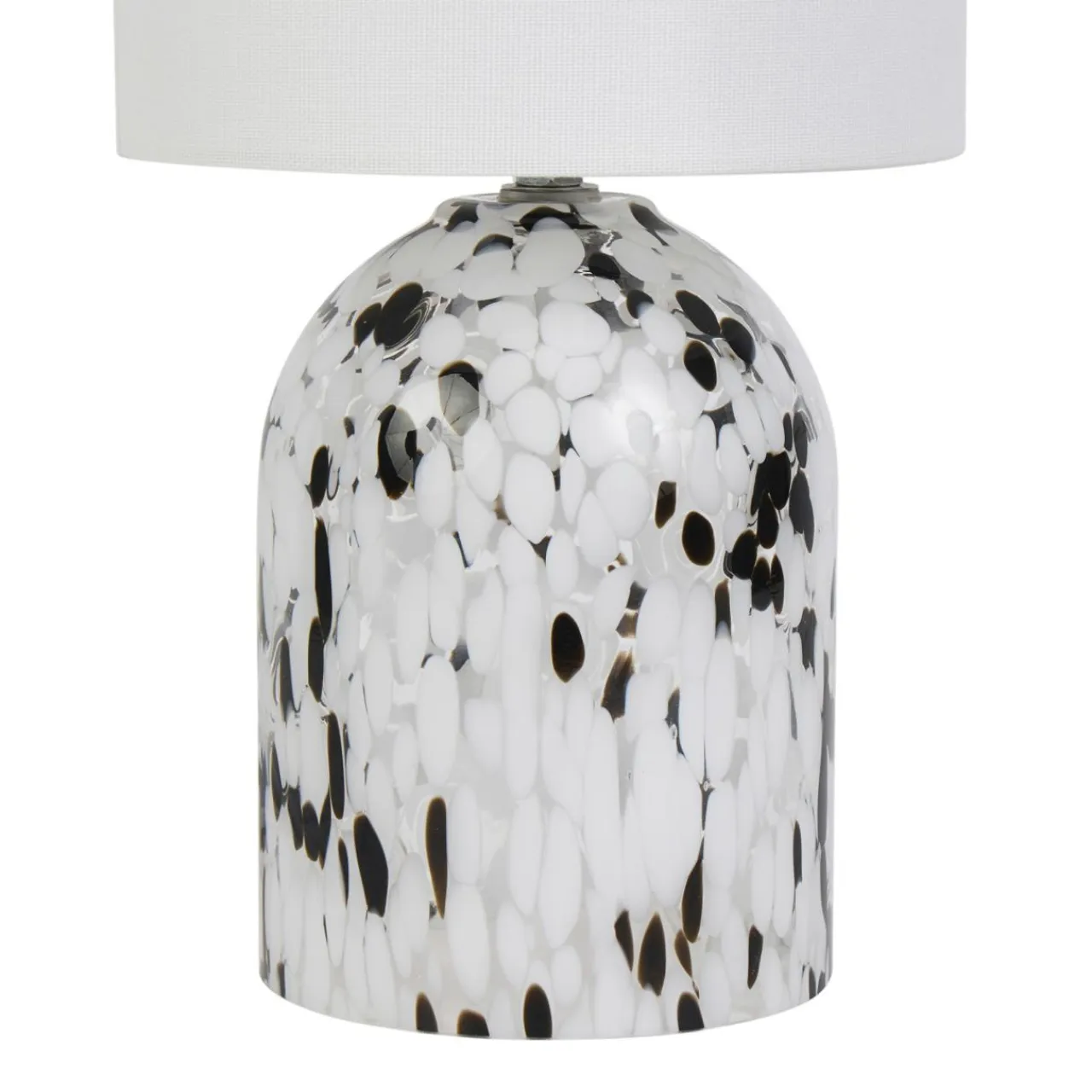 OSTARIA Lampe à poser en Verre et Lin (H31 cm) Pepper e Noir New