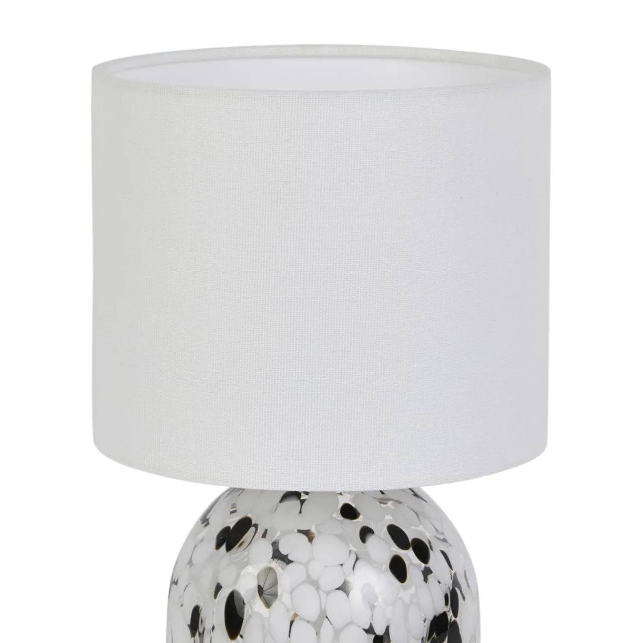 OSTARIA Lampe à poser en Verre et Lin (H31 cm) Pepper e Noir New