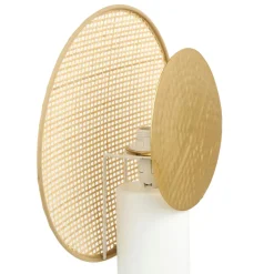 OSTARIA Lampe à poser métal et bambou (H32 cm) Olympe Beige et dé Or Outlet