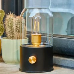 #N/A Lampe tempête sans fil rechargeable USB (H20 cm) Noir Clearance