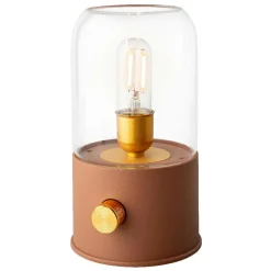 #N/A Lampe tempête sans fil rechargeable USB (H20 cm) Terracotta Orange