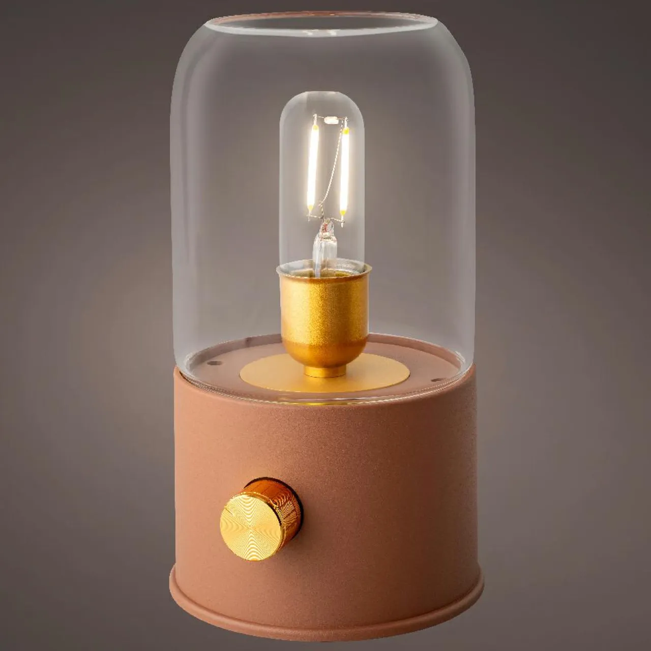 #N/A Lampe tempête sans fil rechargeable USB (H20 cm) Terracotta Orange