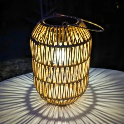 #N/A Lanterne de jardin solaire LED (H24,5 cm)Toscane Naturel Beige New
