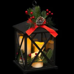 Feeric Lights & Christmas Lanterne de Noël à piles LED (H32 cm) Vacillante Blanc chaud Noir Sale