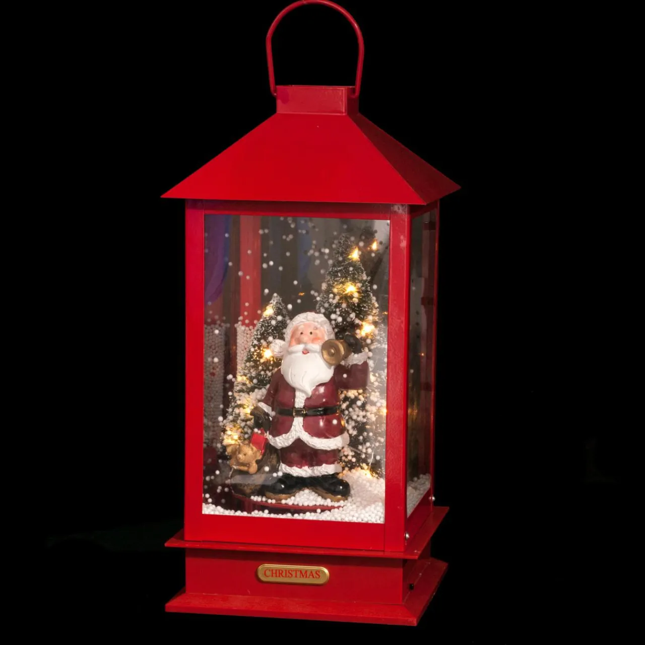 Feeric Lights & Christmas Lanterne de Noël à piles lumineuse et musicale (H38 cm) Féerie Rouge New